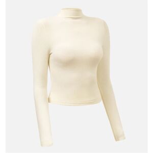 037 NWT OGL Thermal Brushed Mock Neck Crop Top - Ivory Size S